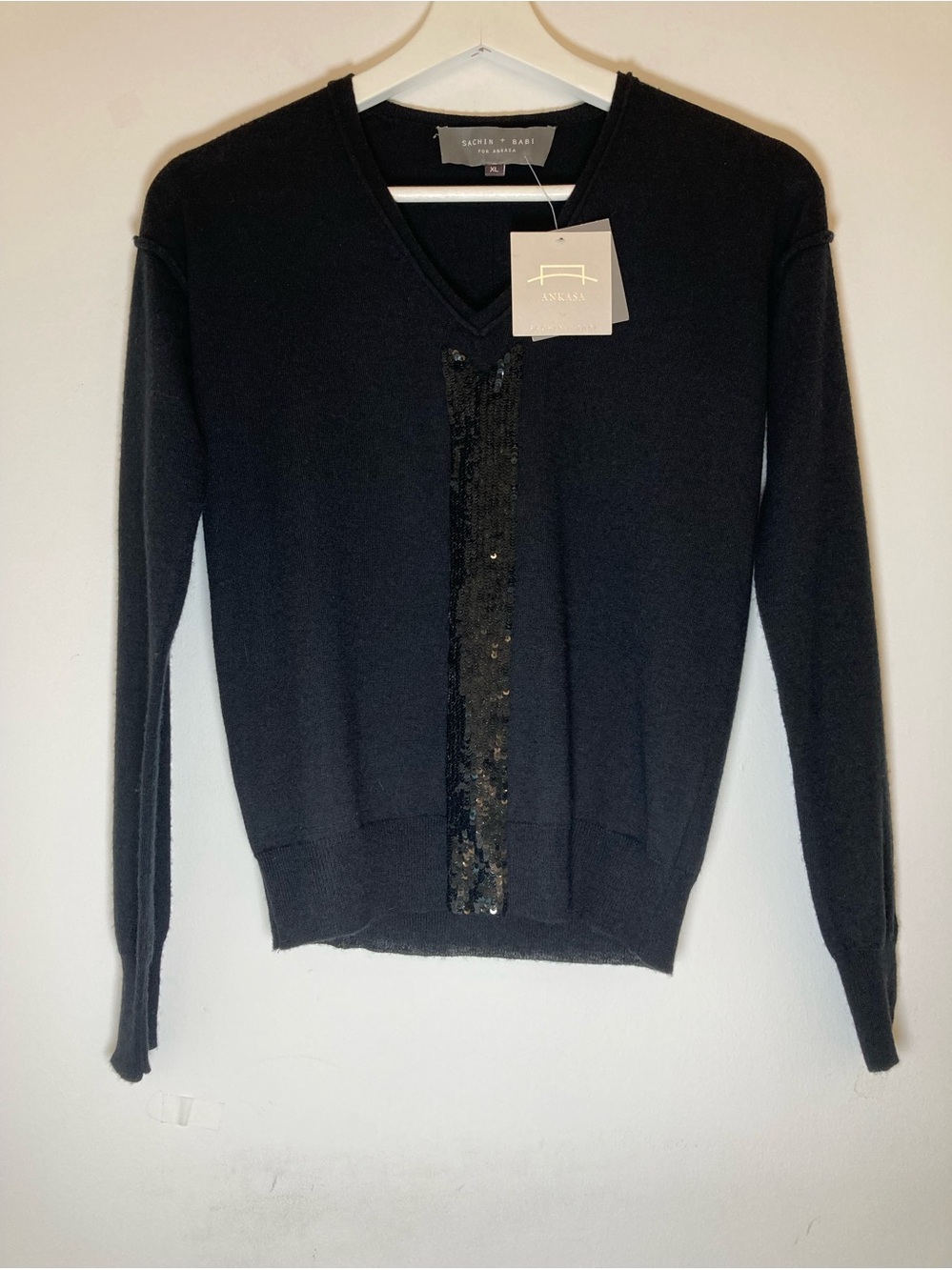 Sachin + Babi For Ankasa Sequin V-Neck Sweater